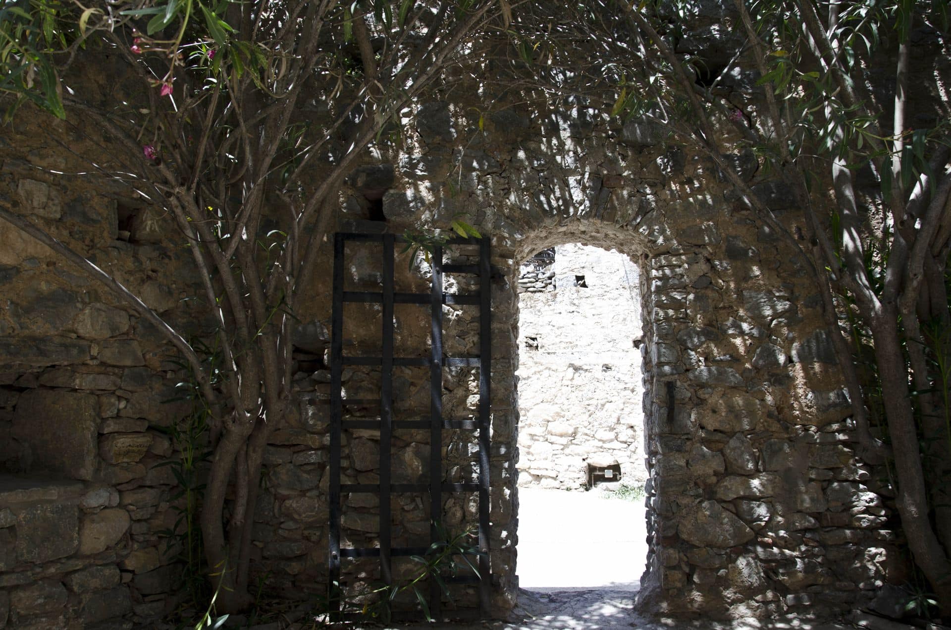 Medieval Chios Village Mesta. Church door.